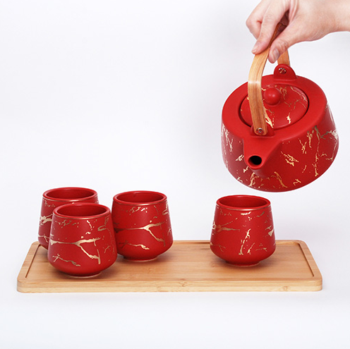 Tea Set with Bamboo Tray