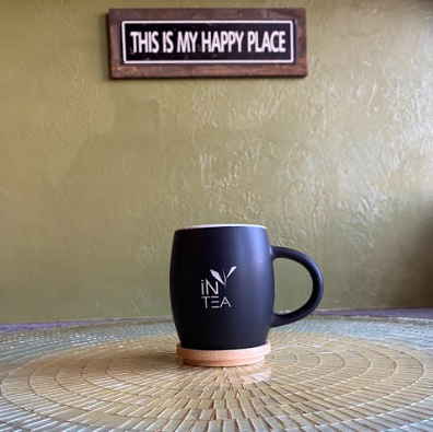 iN-TEA Logo Mug with bamboo lid/coaster