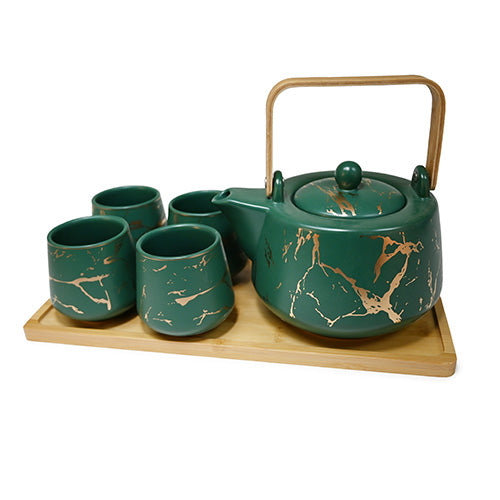 Tea Set with Bamboo Tray