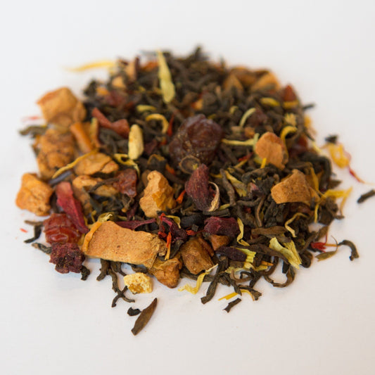 Blood Orange Pu'erh flavored pu'erh tea